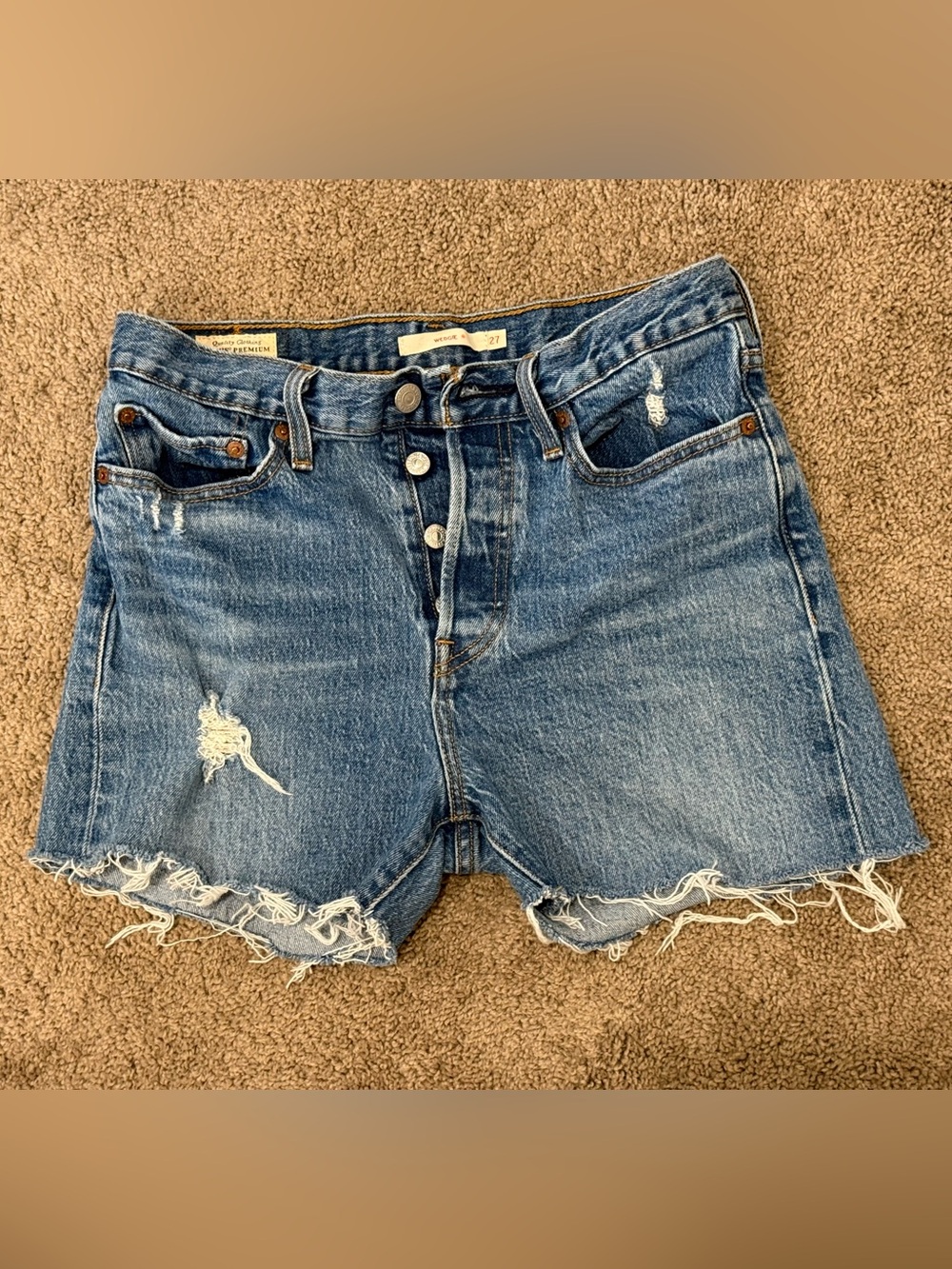 Levi Strauss & Co | Women’s Blue Distressed Denim Wedgie Shorts